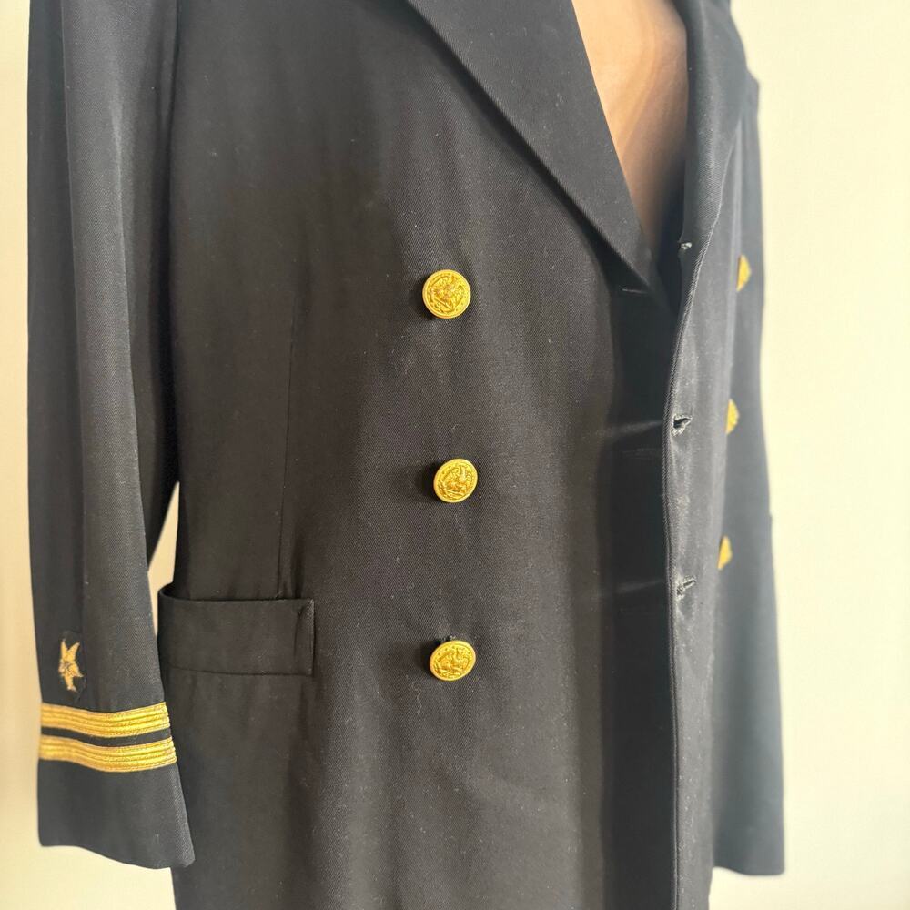 Vintage U.S. NAVY Officer Lieutenant Dress Uniform Jacket Novakoff Bros Blk/Gold - Picture 2 of 13